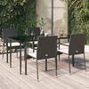 vidaXL 5 Piece Garden Dining Set with Cushions Black Poly Rattan