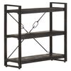 vidaXL 3-Tier Bookcase Black 90x30x80 cm Solid Mango Wood