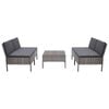 vidaXL 5 Piece Garden Sofa Set with Cushions Poly Rattan Grey