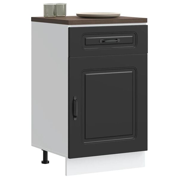 vidaXL Kitchen Base Cabinet Kalmar Black Engineered Wood