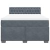vidaXL Box Spring Bed with Mattress Dark Grey Double Velvet