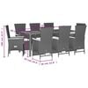 vidaXL 9 Piece Garden Dining Set with Cushions Black Poly Rattan