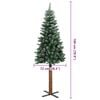vidaXL Slim Christmas Tree with Real Wood and White Snow Green 180 cm