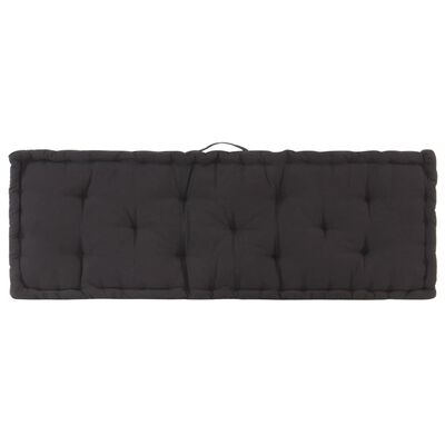 vidaXL Pallet Floor Cushion Cotton 120x40x7 cm Black