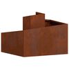 vidaXL Garden Planter Brown 60 x 60 x 50 cm Weathering Steel