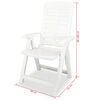 vidaXL Reclining Garden Chairs 4 pcs Plastic White