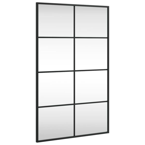 vidaXL Wall Mirror Black 50x80 cm Rectangle Iron