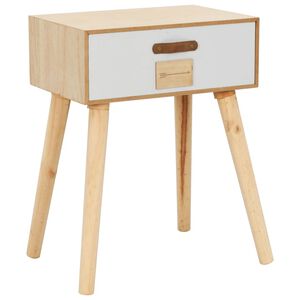 vidaXL Bedside Table | Pine | MDF | 44x30x58.5cm | Bedside Table | Rectangular