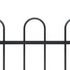 vidaXL Garden Fence Boxtel with Hoop Top Steel 181x120 cm Black