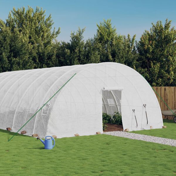 vidaXL Greenhouse with Steel Frame White 144 m&sup2; 24x6x2.85 m