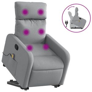 vidaXL Stand up Massage Recliner Chair Dark Grey Fabric