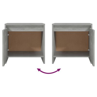 vidaXL Bedside Cabinets 2 pcs Concrete Grey 45x34x44.5 cm Engineered Wood