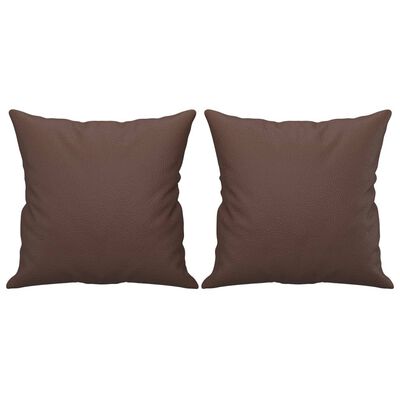 vidaXL Throw Pillows 2 pcs Brown 40x40 cm Faux Leather