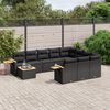 vidaXL 11 Piece Garden Sofa Set with Cushions Black Poly Rattan