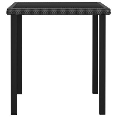 vidaXL Garden Dining Table Black 70x70x73 cm Poly Rattan