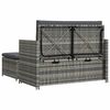 vidaXL 2 Piece Garden Lounge Set with Cushions Poly Rattan Grey