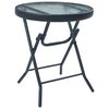 vidaXL Bistro Table Black 40x46 cm Steel and Glass