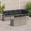 vidaXL Garden Sofa Set with Cushion 7 pcs Grey Poly Rattan