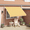 vidaXL Manual Retractable Awning 300 cm Orange and White Stripes