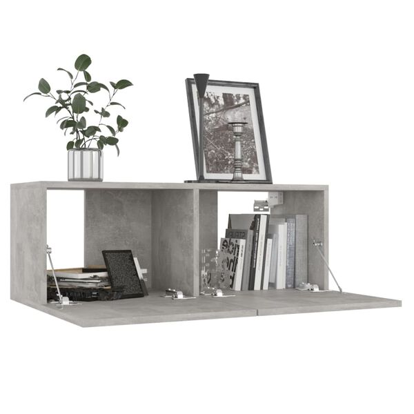 vidaXL 4 Piece TV Cabinet Set Concrete Grey Engineered Wood