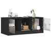 vidaXL Coffee Table with Glass Doors Black 102x50x42 cm
