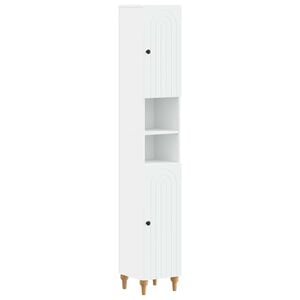 vidaXL Bathroom Cabinet with Open Shelf ALKMAAR White 30 x 31 x 190 cm