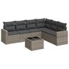 vidaXL 7 Piece Garden Sofa Set with Cushions Grey Poly Rattan