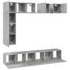 vidaXL 8 Piece TV Cabinet Set Concrete Grey Engineered Wood