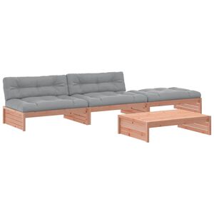 vidaXL 4 Piece Garden Lounge Set with Cushions Solid Wood Douglas