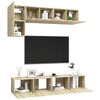 vidaXL 5 Piece TV Cabinet Set Sonoma Oak Engineered Wood
