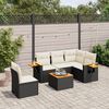 vidaXL 6 Piece Garden Sofa Set with Cushions Black Poly Rattan