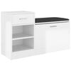 vidaXL Shoe Bench High Gloss White 94.5x31x57 cm Engineered Wood