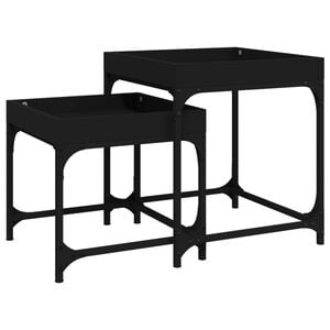 vidaXL Side Tables 2 pcs Black Engineered Wood