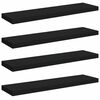 vidaXL Floating Wall Shelves 4 pcs Black 90x23.5x3.8 cm MDF