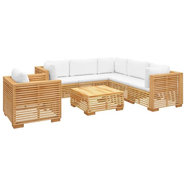 vidaXL 7 Piece Garden Lounge Set with Cushions Solid Teak Wood