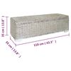 vidaXL Storage Box White 110 cm Natural Kubu Rattan & Solid Wood Mahogany