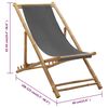vidaXL Deck Chair Bamboo and Canvas Dark Grey