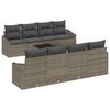 vidaXL Sofa Set with Cushion Manual with Pillow 9 pcs Grey Poly Rattan