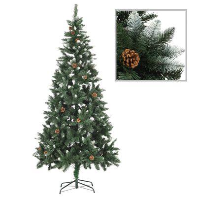 vidaXL Artificial Pre-lit Christmas Tree with Ball Set 210 cm