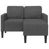 vidaXL 2-Seater Sofa with Chaise L-shaped Dark Grey 125 cm Linen