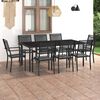 vidaXL 9 Piece Outdoor Dining Set Steel