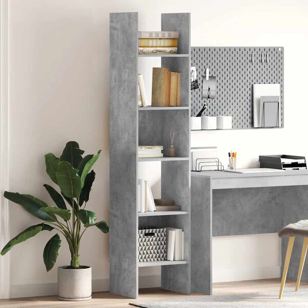 vidaXL Book Cabinet Concrete Grey 40x35x180 cm Engineered Wood
