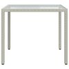 vidaXL Garden Table 90x90x75 cm Tempered Glass and Poly Rattan White