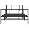 vidaXL Metal Bed Frame without Mattress with Footboard Black 90x190cm