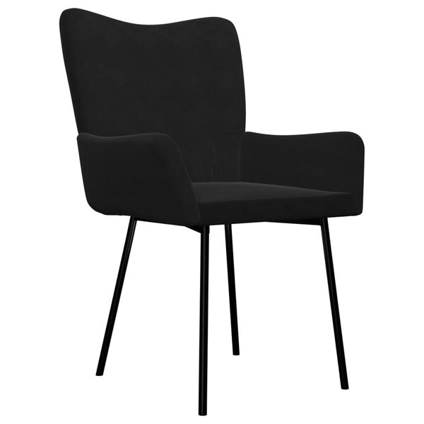 vidaXL Dining Chairs 2 pcs Black Velvet