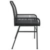 vidaXL Garden Chairs 2 pcs with Cushions Black Poly Rattan