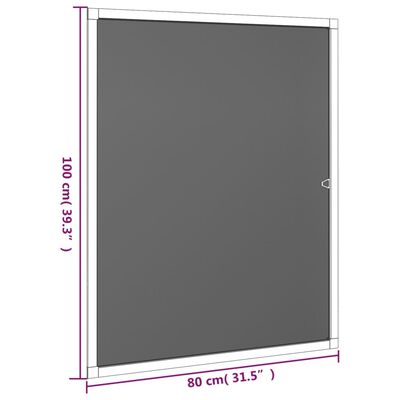 vidaXL Insect Screen for Windows White 80x100 cm