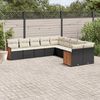 vidaXL 10 Piece Garden Sofa Set with Cushions Black Poly Rattan