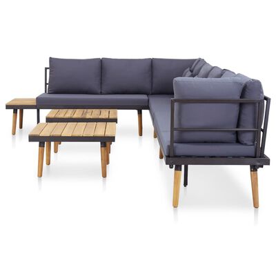 vidaXL 8-Seater Garden Lounge Set with Cushions Solid Acacia Wood