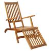 vidaXL Outdoor Deck Chair with Footrest Solid Acacia Wood